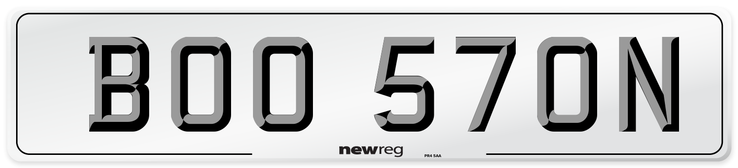 BOO 570N Number Plate from New Reg